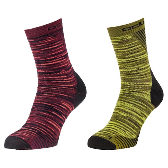 Odlo Ceramicool Run Graphic Micro Crew Socks 2-pack Unisex Odlo Ceramicool Run Graphic Micro Crew Socks 2-pack Unisex