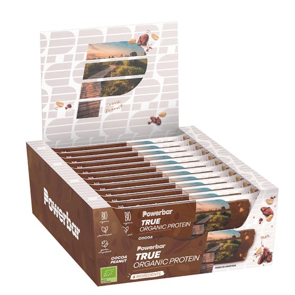 Powerbar True Organic Protein Bar Cocoa Peanut Box Powerbar True Organic Protein Bar Cocoa Peanut Box