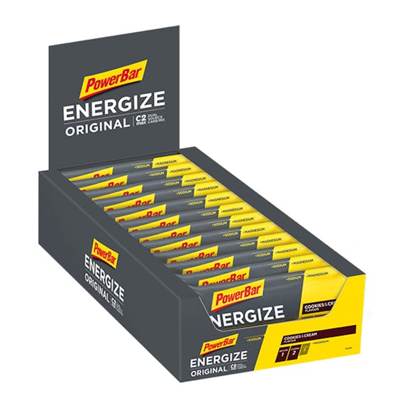 PowerBar Energize Bar Cookies Cream Box PowerBar Energize Bar Cookies Cream Box